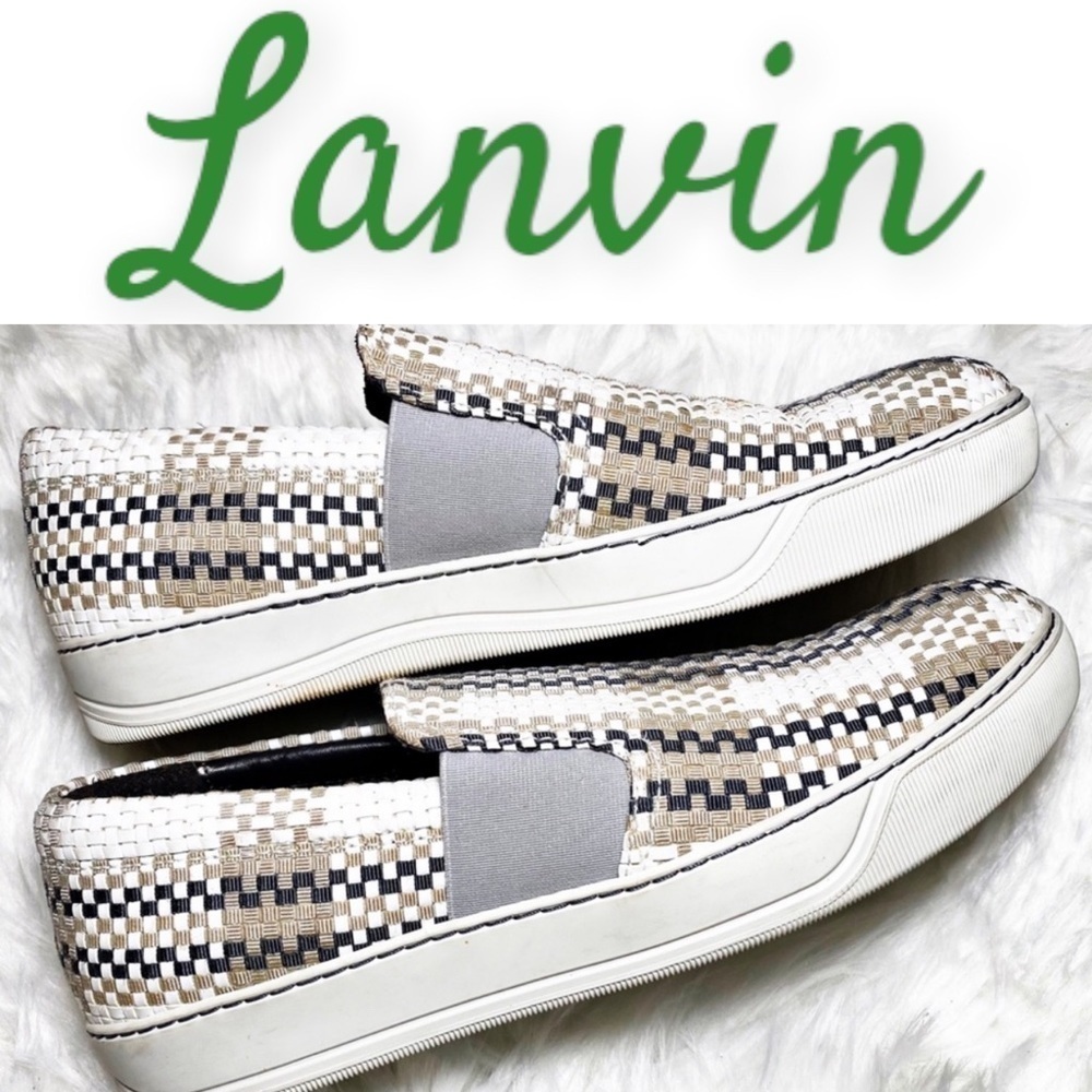 LANVIN Basket Weave Leather Slip On Loafer Sneaker, Size‎ 9